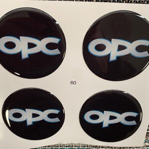 Set of 4 Epoxy resin Stickers for center caps on OPC car rims || All Size Silicone Self-adhesive Emblems