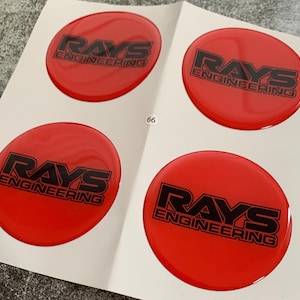 Set of 4 Epoxy resin Stickers for center caps on Rays car rims || All Size Silicone Self-adhesive Emblems