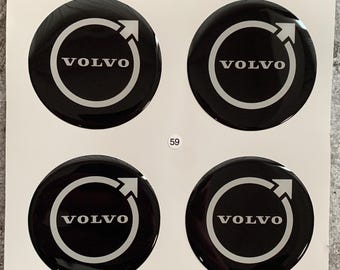 Set of 4 Epoxy resin Stickers for Center caps on Volvo car rims || All Size Silicone Self-adhesive Emblems
