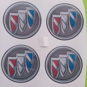 Set of 4 Epoxy resin Stickers for center caps on Buick car rims || All Size Silicone Self-adhesive Emblems