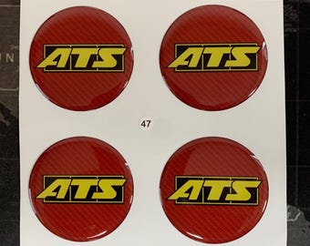 Set of 4 Epoxy resin Stickers for Center caps on ATS car rims || All Size Silicone Self-adhesive Emblems