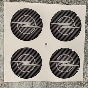Set of 4 Epoxy resin Stickers for Center caps on Opel car rims || All Size Silicone Self-adhesive Emblems