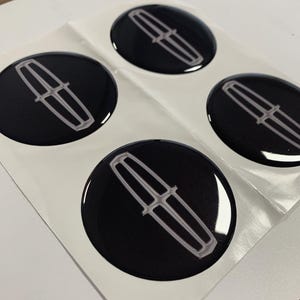 Set of 4 Epoxy resin Stickers for center caps on Lincoln car rims || All Size Silicone Self-adhesive Emblems