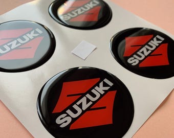 Set of 4 Epoxy resin Stickers for center caps on Suzuki car rims || All Size Silicone Self-adhesive Emblems
