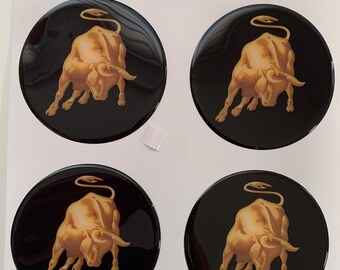Set of 4 Epoxy resin Stickers for center caps on Lamborghini car rims || All Size Silicone Self-adhesive Emblems