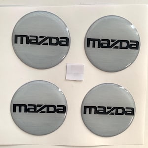 Set of 4 Epoxy resin Stickers for center caps on Mazda car rims || All Size Silicone Self-adhesive Emblems