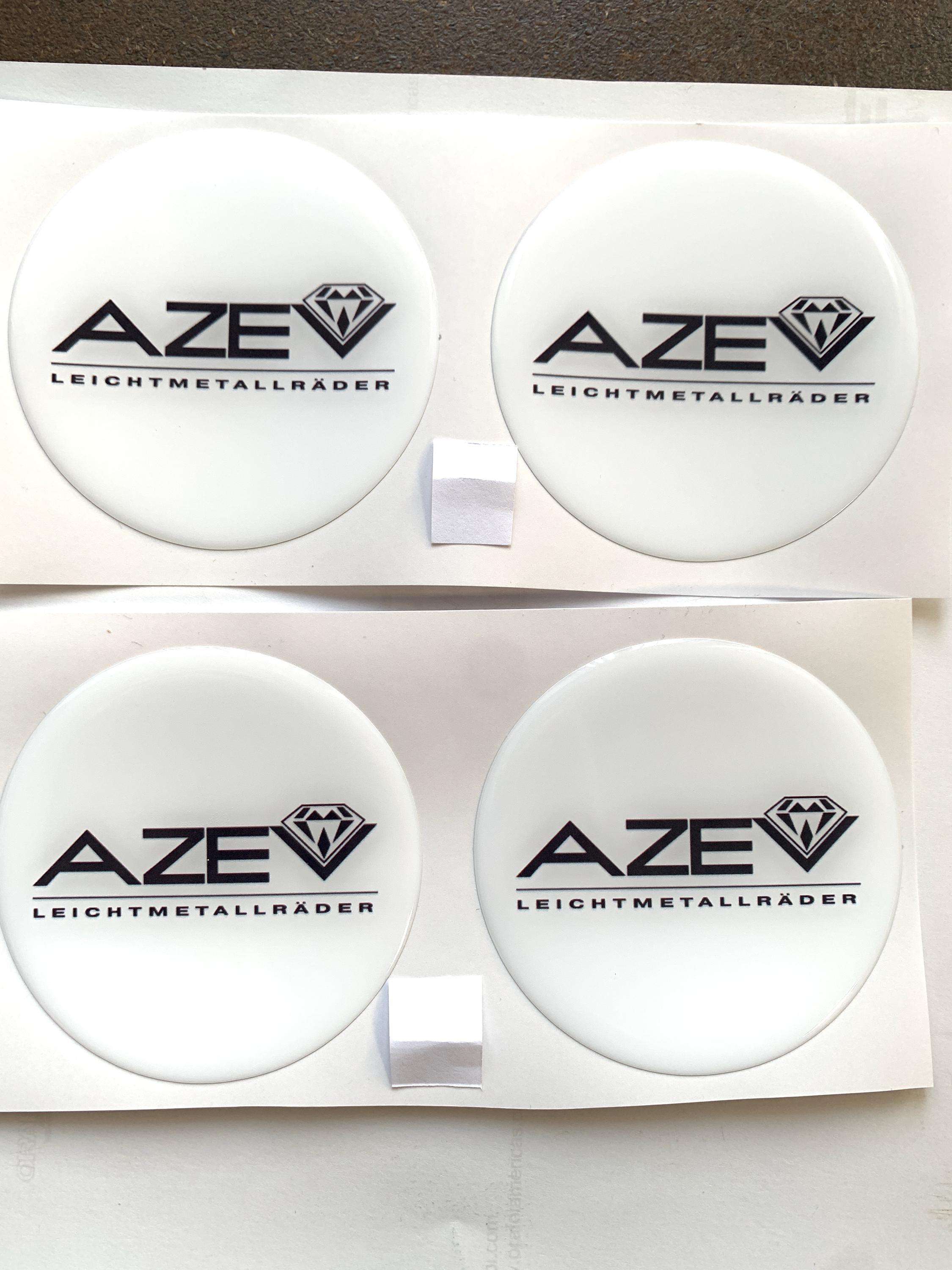 Set of 4 Epoxy Resin Stickers for Center Caps on Azev Car Rims || All ...