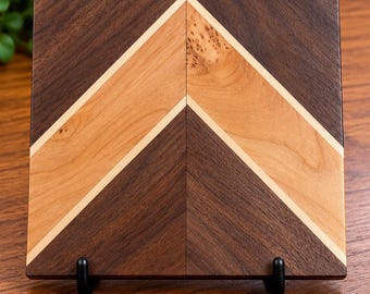 Oops Collection Chevron Trivet - Walnut, Cherry & Maple - Handmade Hardwood Hot Pad