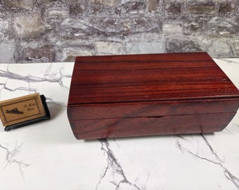 Handmade Padauk Keepsake Box - Hand Cut Dovetails - Solid Hardwood Jewelry Box