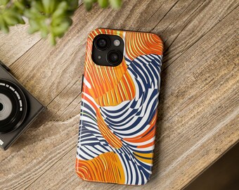 Geometric Orange iPhone Case: Modern Minimalist Design