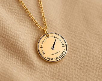 Collar con moneda "Move The Needle", regalo para representante de ventas, joyería para ejecutivos de cuentas.