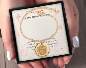 Pulsera con moneda de protección de algoritmos, regalo para gestores de redes sociales, obsequio de humor corporativo