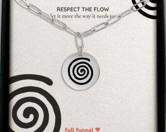 Collar con colgante de clip, dije en espiral, déjate llevar, joyería minimalista
