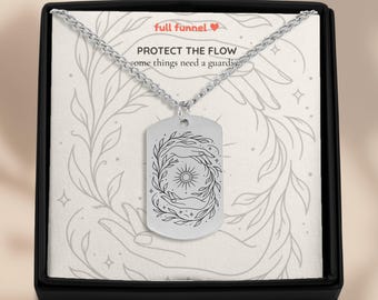 Collar cubano Protect The Flow, talismán creativo, regalo de diseño Go With the Flow