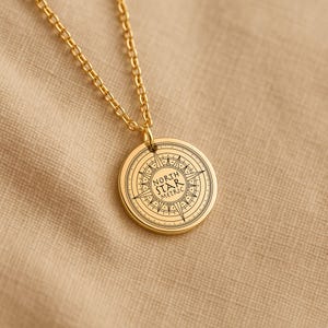 Halskette mit Anhänger in Form eines Nordsterns, Geschenk für Wachstumsmarketer, Münzschmuck für Produktmanager