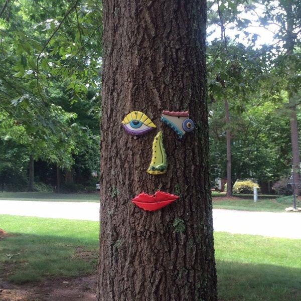 Picasso Tree Face - Garden Art Yard or Fence Art for Fathers Day -  In Stock