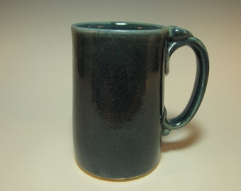 Large Coffee Mug Beer Stein Pottery Mug - Blue - 16 ounces