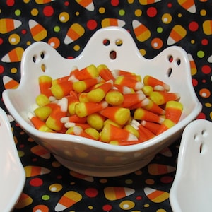 Halloween Candy Dish Ghost Bowl Fall Holiday Party Serving Bowls - 5”-5.5" wide