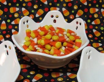 Halloween Candy Dish Ghost Bowl Fall Holiday Party Serving Bowls - 5”-5.5" wide