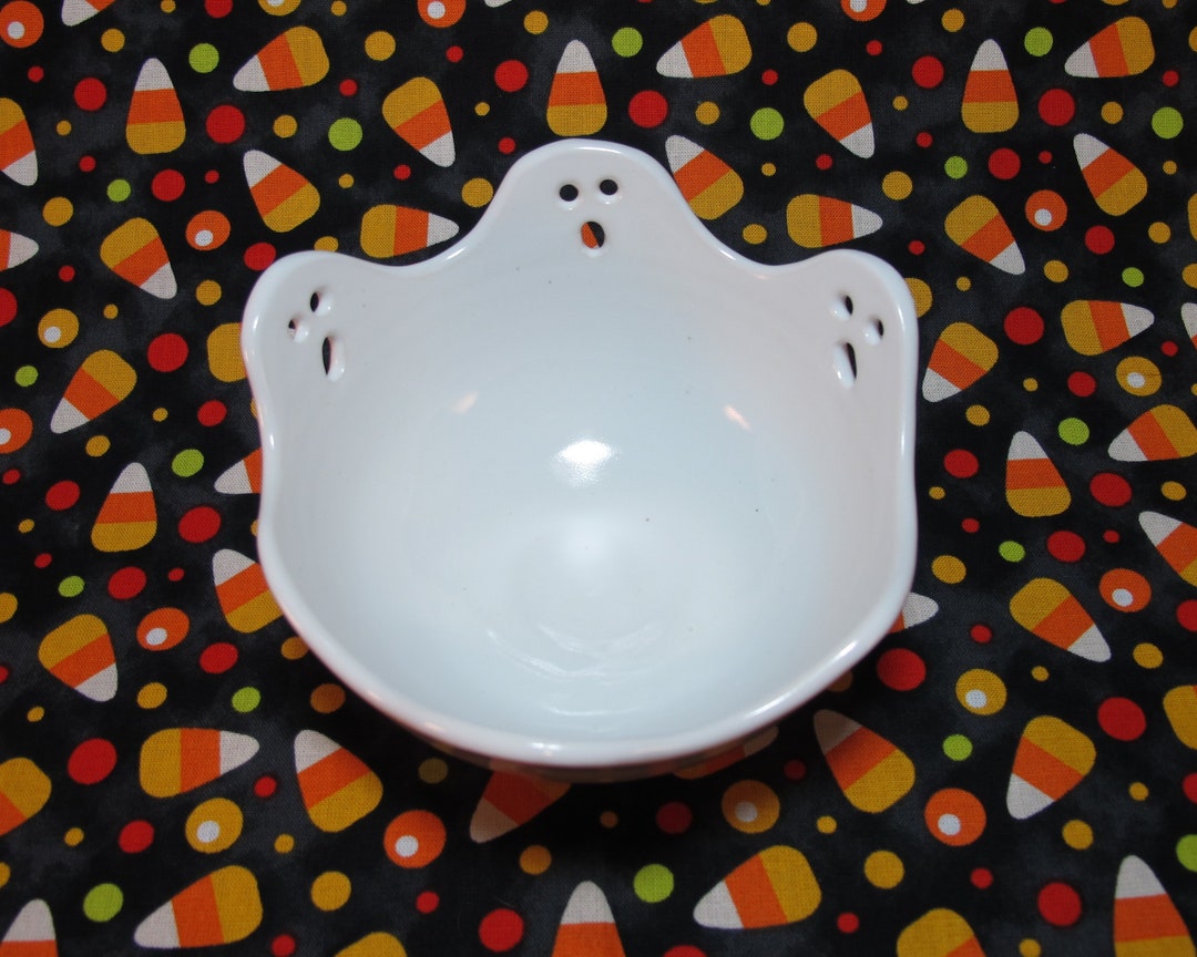 Halloween Candy Dish Ghost Bowl Fall Holiday Party Serving Cat Etsy