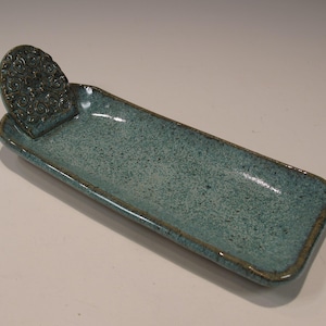 Stick Butter Server Speckled Green with Handle - Handmade Pottery