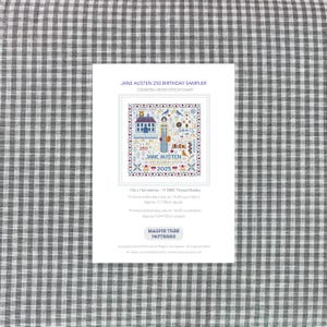 CROSS STITCH DIGITAL Download pdf Chart Pattern Jane Austen 250 Birth Anniversary Sampler