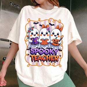 Teacher Halloween Png, Preppy Halloween Teacher Pencil Png, Trick or Teach Png, Halloween Png, Teacher Ghost Shirt Png, Halloween Shirt Png