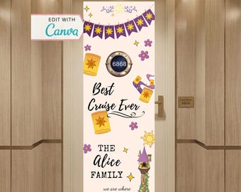 Cruise Door Banner | Cruise Decor | Personalized Cruise Door Decor | Canva Template | Best Cruise Ever | Editable Template | Princess