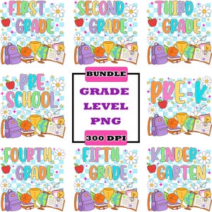 Retro Back To School Teacher Bundle, Grade Levels png, First Day of School png, Elementary school png, Teacher Shirt, Gift for Teacher