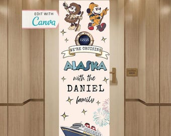 Alaska Cruise Door Banner | Cruise Decor | Personalized Cruise Door Decor | Canva Template | Alaskan | Whale Watching | Family Vacation