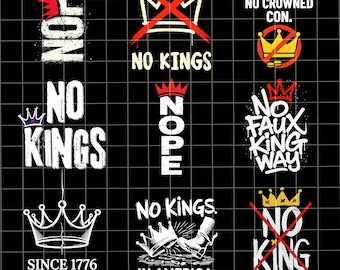 No Kings in America Mega Bundle PNG, Anti-Trump Protest Digital Download, Patriotic Democracy PNG, No Kings in America, Not my President