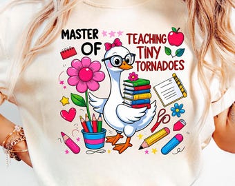Cute Elementary Teacher Png Silly Goose Teacher Png, Silly Goose Teacher Png Clipart, Teacher Appreciation Gift, Kindergarten Png