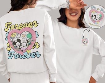 Maglione Disney per San Valentino, Cuori retrò di Topolino e Minnie, Carino vestito coordinato per coppia Disney, Regalo per lui e per lei, Disney vintage,