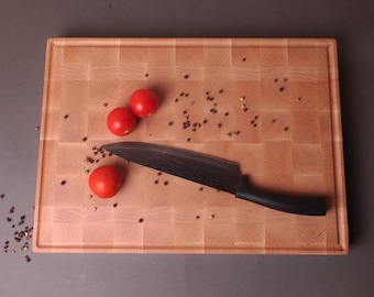 Large Handmade End Grain Maple Wood Cutting Board With Juice Groove - Best Gift For Mother
