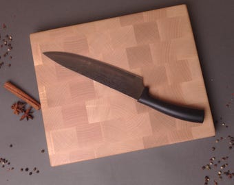 Tabla de cortar reversible hecha a mano de madera de arce con asa integrada: un regalo ideal para el Día de la Madre.