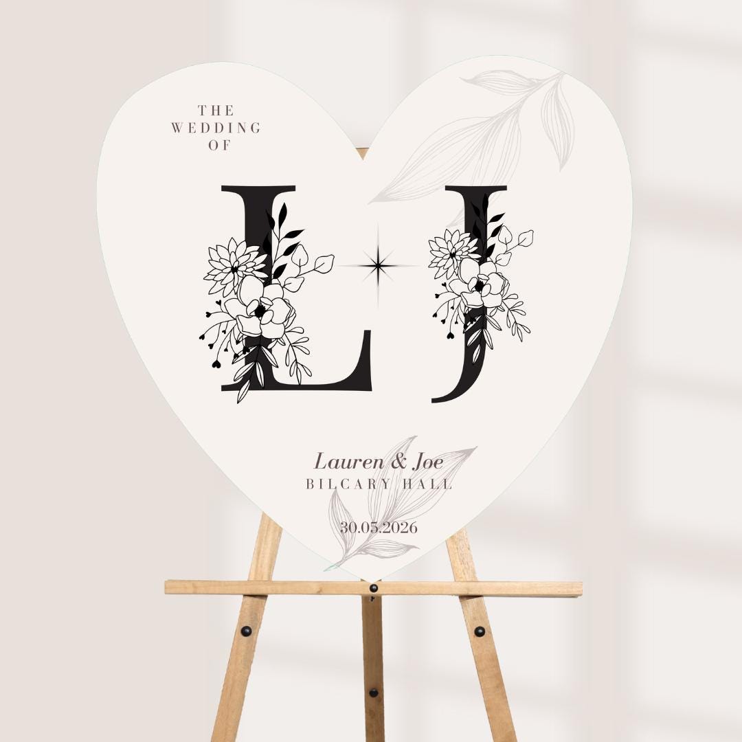 Personalised Wedding Welcome Sign, Heart Shaped Wedding Sign, Custom ...