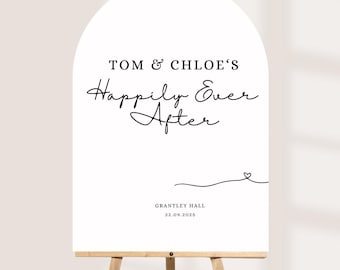 Personalised Printed Wedding Welcome Sign: Arched Minimalist Design