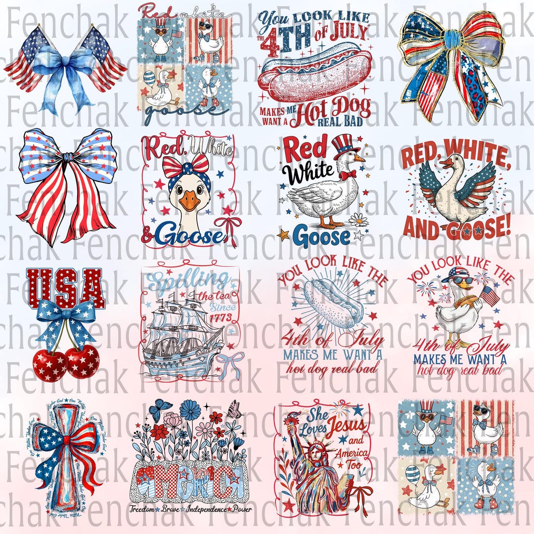 4th of July Bundle Png, Retro America Png, Preppy America Coquette PNG ...