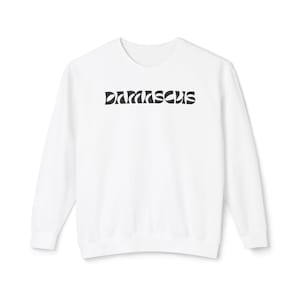 Damascus Graphic Sweatshirt, Lightweight Unisex Crewneck, Casual Syrian Streetwear, Gift for Travelers, Damascus Travel, Syrian Gift