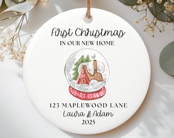 First Christmas In Our New Home Ornament, New House Christmas Ornament, Personalized New Home Address Ornament, Custom New Home Keepsake