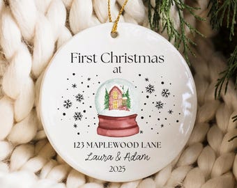 First Christmas In Our New Home Ornament, New House Christmas Ornament, Personalized New Home Address Ornament, Custom New Home Keepsake