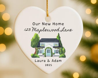 Personalized New Home Ornament, Custom New House Ornament, Our New Home Keepsake, New Home Gift For Couple, New Home Address Ornament