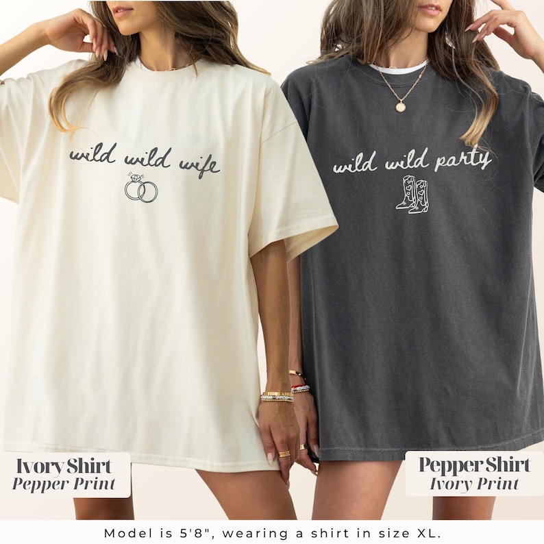 Wild Wild Wife Shirt, Western Bachelorette Tee, Custom Cowgirl Bach Tshirt, Nashville Rodeo Party T-Shirt, Comfort Colors Bride crew Shirt image 2