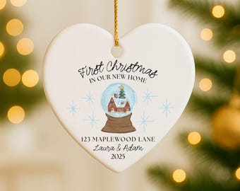 First Christmas In Our New Home Ornament, Personalized New House Christmas Ornament, New Home Address Ornament, Custom New Home Keepsake