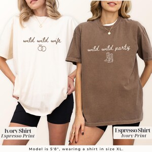 Wild Wild Wife Shirt, Western Bachelorette Tee, Custom Cowgirl Bach Tshirt, Nashville Rodeo Party T-Shirt, Comfort Colors Bride crew Shirt Espresso