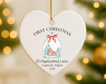 First Christmas In Our New Home Ornament, Personalized New House Christmas Ornament, New Home Address Ornament, Custom New Home Keepsake