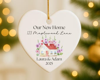 Personalized New Home Ornament, Custom New House Ornament, Our New Home Keepsake, New Home Gift For Couple, New Home Address Ornament