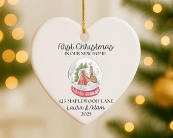 First Christmas In Our New Home Ornament, Personalized New House Christmas Ornament, New Home Address Ornament, Custom New Home Keepsake