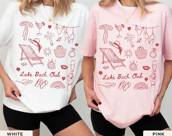 Custom Lake Bachelorette Shirt, Camp Bach Party Tshirt, Hiking Outdoor Bride Tee, Boat Themed Girl Trip Tee, Mountain Lake Wife Doodle