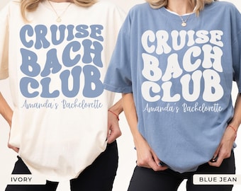 Custom Cruise Bachelorette Shirt, Matching Ship Tee, Bridal Party Gift, Retro Group Tshirt, Comfort Colors Girls Trip, Beach Bach Club Shirt